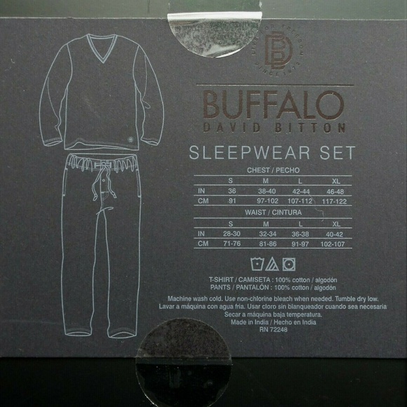 Buffalo David Bitton Men's Pajama Set Small or Medium Navy New w Box MSRP$46 - Picture 4 of 5